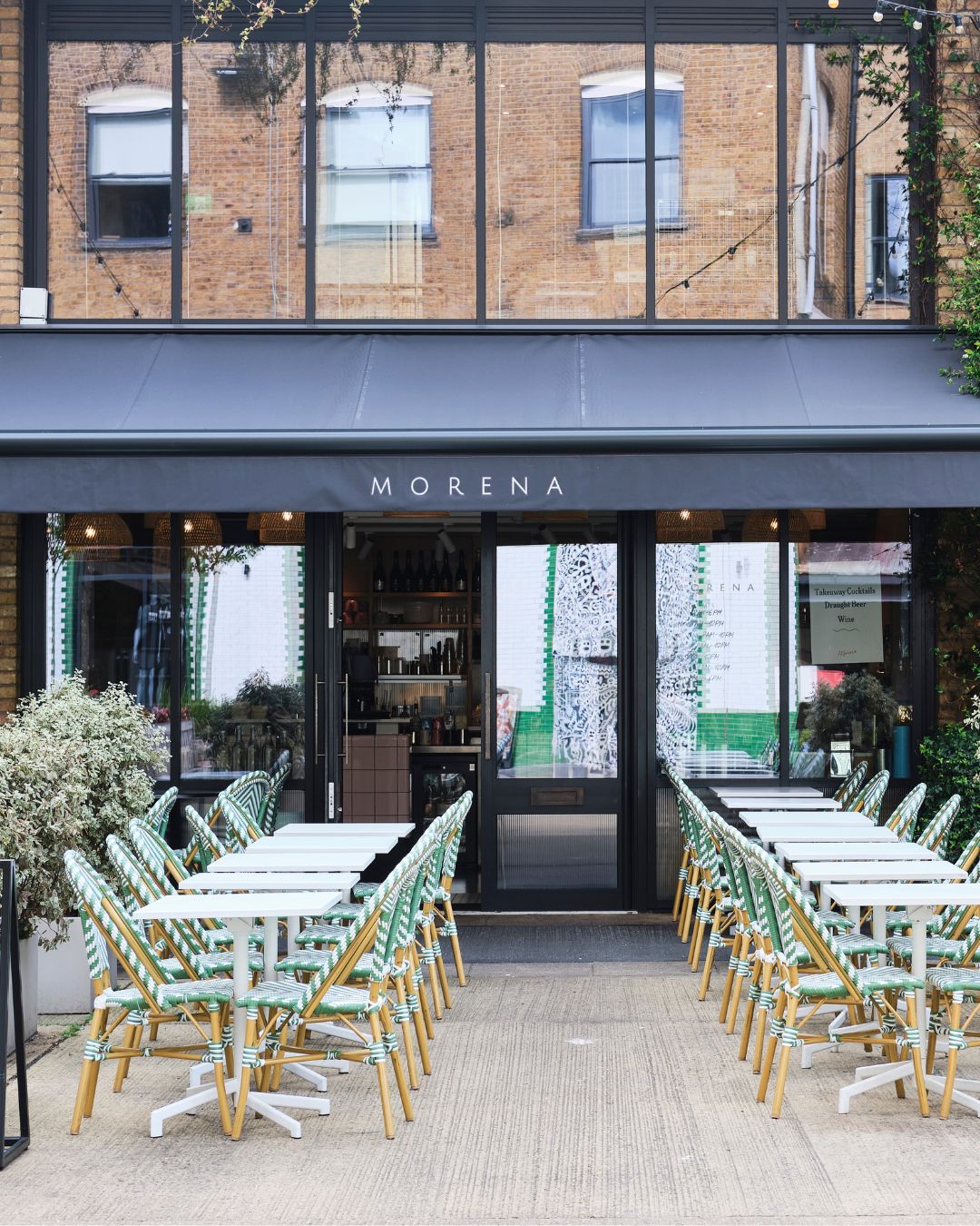 Outdoor brunch terrace at Morena Belgravia central London